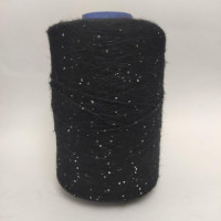 Пряжа черный мохер с пайетками 100 гр/150 м