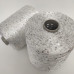 Пряжа микро пайетки 2 мм - белый/серебро