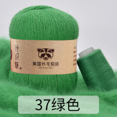 Пряжа Пух норка USA Plush mink (Травяной зеленый) цвет 37